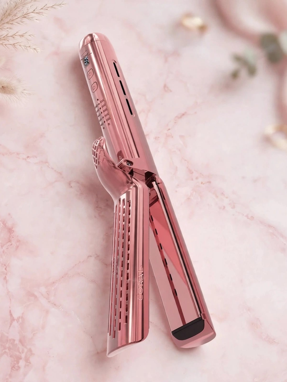 Corral Rose Pink Ceramic Hair Straightener with Clamp